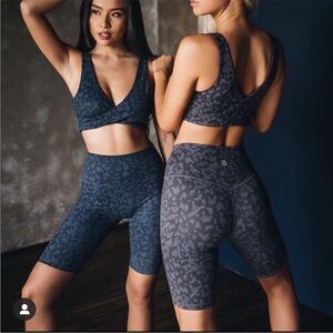 BuffBunny Harley Bike Shorts In Gray Animal Print Size Small